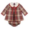 Picture of Foque Girls Check Dress & Panties Set Set - Brown Beige