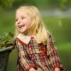 Picture of Foque Girls Check Dress With Knitted Collar - Brown Beige