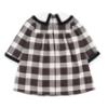 Picture of Foque Girls Check Dress With Contrasting Collar - Brown Beige Black
