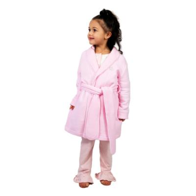 Picture of Beau KiD Girls Pointelle Dressing Gown With Crown - Pink