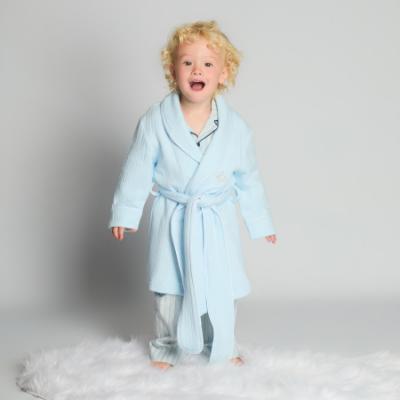 Picture of Beau KiD Boys Pointelle Dressing Gown With Crown - Blue
