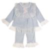 Picture of Beau KiD Girls Velour Pyjamas With Lace - Pale Blue  White