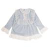Picture of Beau KiD Girls Velour Pyjamas With Lace - Pale Blue  White