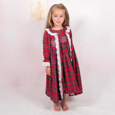 Picture of Beau KiD Girls Tartan Nightdress & Dressing Gown Set X 2 - Red