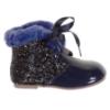 Picture of Beau KiD Sophie Glitter & Patent Ankle Boot - Navy Patent Leather