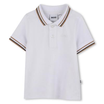 Picture of BOSS Toddler Boys Short Sleeve Polo Top - White Iconic Stripes