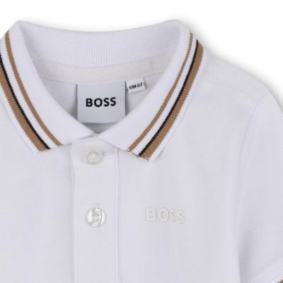 Picture of BOSS Toddler Boys Short Sleeve Polo Top - White Iconic Stripes