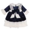 Picture of Beau KiD Girls Velvet & Lace Dress - Ivory Navy