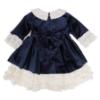 Picture of Beau KiD Girls Ruffle Velvet Dress & Bonnet Set X 2 - Navy Ivory