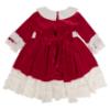 Picture of Beau KiD Girls Ruffle Velvet Dress & Bonnet Set X 2 - Red Ivory