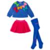 Picture of Agatha Ruiz De La Prada Winter Collection Girls Bow Sweater Skirt & Tights Set X 3 - Blue Fuchsia Multi