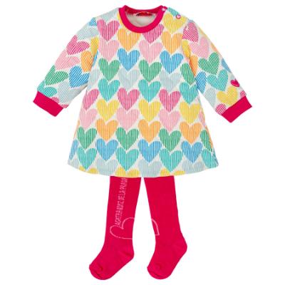 Picture of Agatha Ruiz De La Prada Winter Collection Girls Sweater Dress & Tights Set X 2 - Fuchsia Multi