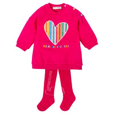 Picture of Agatha Ruiz De La Prada Winter Collection Girls Sweater Dress & Tights Set X 2 - Fuchsia