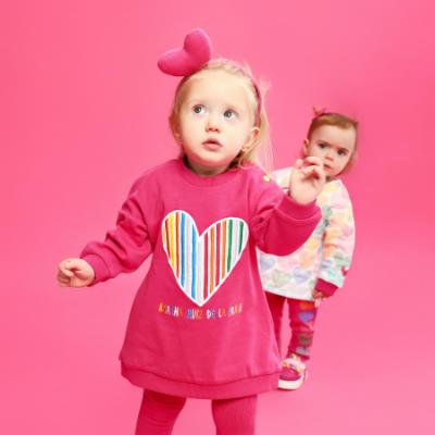 Picture of Agatha Ruiz De La Prada Winter Collection Girls Sweater Dress & Tights Set X 2 - Fuchsia
