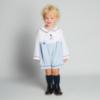 Picture of Beau KiD Boys  Embroidered Soldier Herringbone Romper - Pale Blue