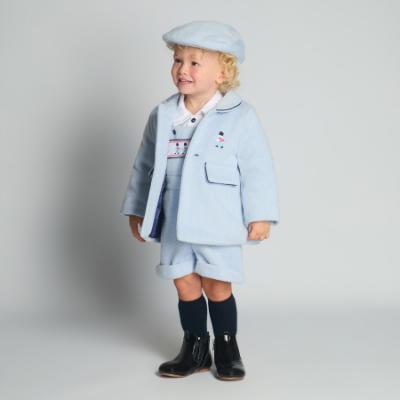 Picture of Beau KiD Boys Soldier Herringbone Jacket & Cap Set X 2 - Pale Blue