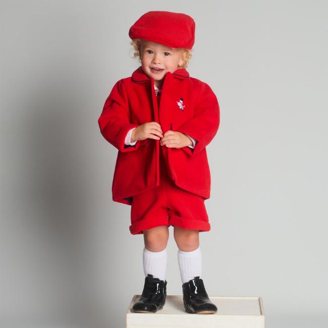 Picture of Beau KiD Boys Soldier Herringbone Jacket & Cap Set X 2 - Winter Red