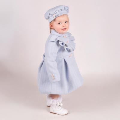 Picture of Beau KiD Girls Ruffle Herringbone Jacket & Beret Set X 2 - Pale Blue