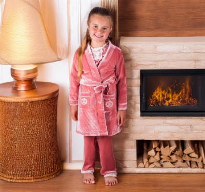 Picture of Beau KiD Girls Pyjamas & Dressing Gown Set X 3 - Dusky Pink