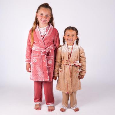 Picture of Beau KiD Girls Pyjamas & Dressing Gown Set X 3 - Dusky Pink