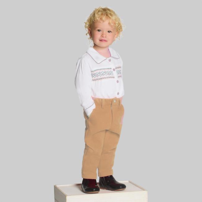 Picture of Beau KiD Boys Smock Shirt & Herringbone Trousers Set X 2 -  Camel