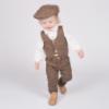 Picture of Beau KiD Boys Check Waistcoat Shirt Trousers Cap Set X 4  - White Brown