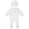 Picture of Deolinda Chic Baby Girls Tweed & Pearl Blanket Sleepsuit & Hat Set X 3 - Ivory Gold