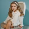 Picture of Deolinda Chic Girls Tweed & Pearl Top Shorts Jacket Set X 3 - Ivory Gold