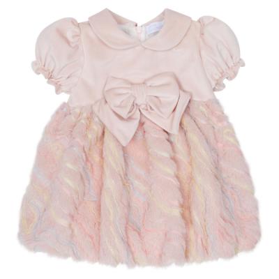 Picture of Deolinda Chic Girls Faux Fur & Velour Puffball Dress - Pink Multi