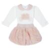 Picture of Deolinda Chic Girls Faux Fur & Velour Puffball Skirt & Top Set X 2 - Pink Multi