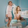 Picture of Deolinda Chic Girls Faux Fur & Velour Puffball Skirt & Top Set X 2 - Pink Multi