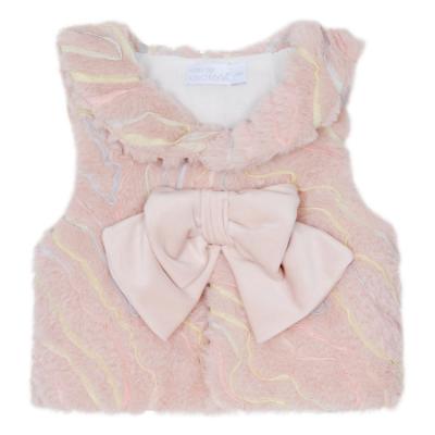 Picture of Deolinda Chic Girls Faux Fur & Velour Waistcoat- Pink Multi