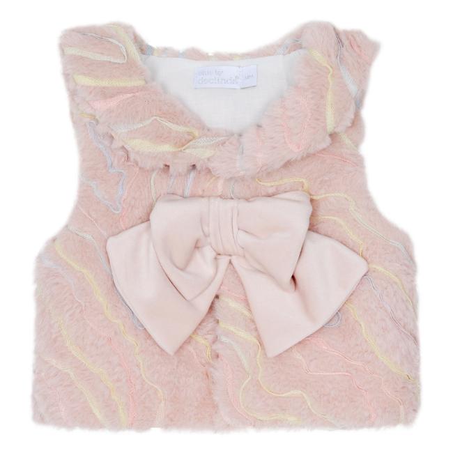 Picture of Deolinda Chic Girls Faux Fur & Velour Waistcoat- Pink Multi
