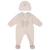Picture of Deolinda Chic Baby Girls Faux Fur Bow Blanket Sleepsuit & Hat Set X 3 - Pink Multi