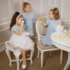 Picture of Deolinda Chic Girls Tweed Top Skirt Jacket Set X 3 - White Blue