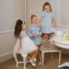Picture of Deolinda Chic Girls Tweed Top Skirt Jacket Set X 3 - White Blue