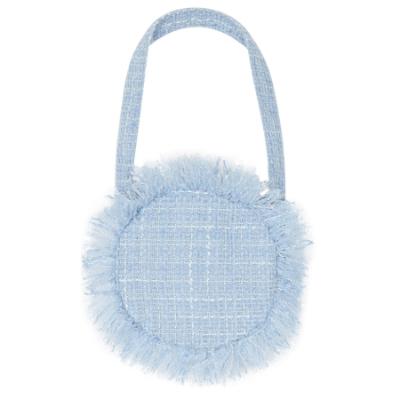 Picture of Deolinda Chic Girls Frayed Tweed Crossbody Bag  - Blue