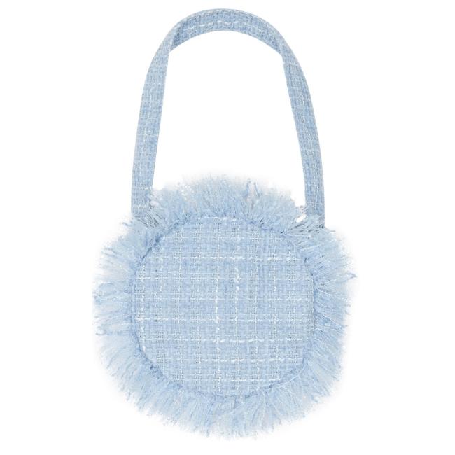 Picture of Deolinda Chic Girls Frayed Tweed Crossbody Bag  - Blue