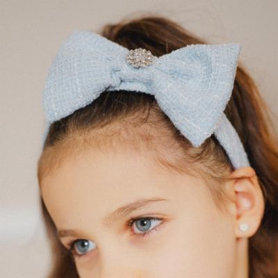 Picture of Deolinda Chic Girls Tweed Bow Headband - Blue