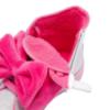 Picture of Lelli Kelly Rue Big Velour Bow Mid Boot With Inside Zip - Metallic Silver Glitter