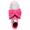 Picture of Lelli Kelly Rue Big Velour Bow Mid Boot With Inside Zip - Metallic Silver Glitter
