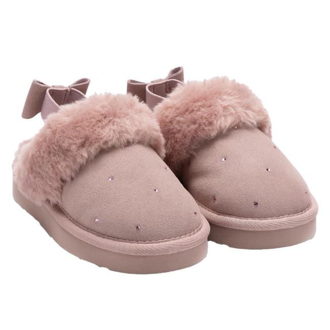 Picture of Lelli Kelly Sandra Diamante Sheepskin Sling Back Slipper - Dusky Pink