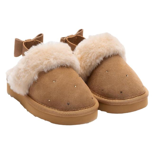 Picture of Lelli Kelly Sandra Diamante Sheepskin Sling Back Slipper - Chestnut