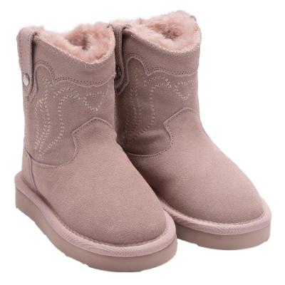 Picture of Lelli Kelly Asia Cowboy Sheepskin Boot - Dusky Pink