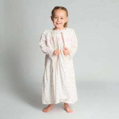 Picture of Beau KiD Girls Smocked Strawberry Nightdress & Gown Set X 2 -  Ivory Pink