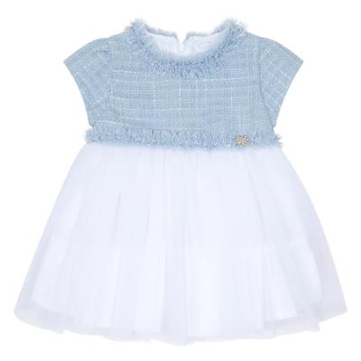 Picture of Deolinda Chic Girls Tweed Dress With Tulle Skirt - Blue