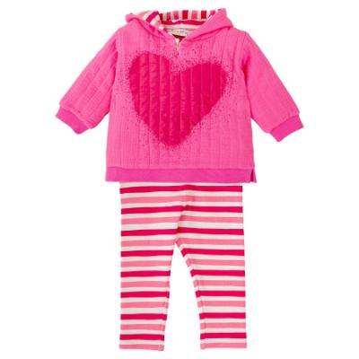 Picture of Agatha Ruiz De La Prada Winter Collection Girls Heart Dress & Leggings Set X 2 - Fuchsia Pink