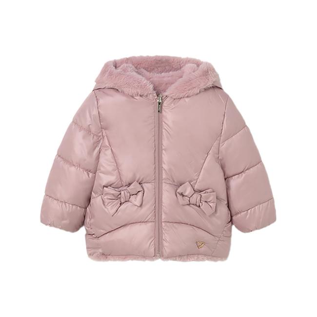 Picture of Mayoral Toddler Girls Winter Reversible Faux Fur Jacket - Quartz Pink