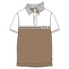 Picture of BOSS Boys Mini Me Short Sleeve Two Tone Polo Top - Cookie