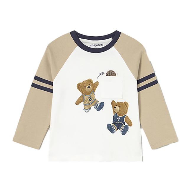 Picture of Mayoral Toddler Boys Winter Sports Teddy T-Shirt - Ivory Beige